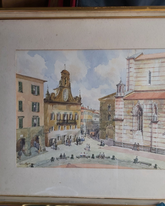 Acquerello Pietro Pagliani la vecchia Grosseto
