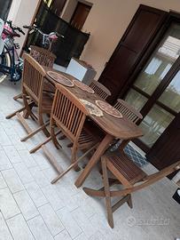 VERO LEGNO TEAK set tavolo e sedie