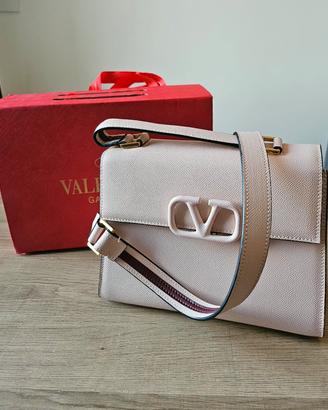 Borsa Valentino Garavani Vsling in vitello granato