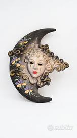 Maschera Decorativa da Parete a Mezzaluna