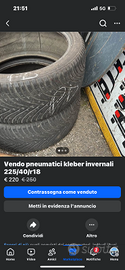 pneumatici  kleber invernali usati come nuovi