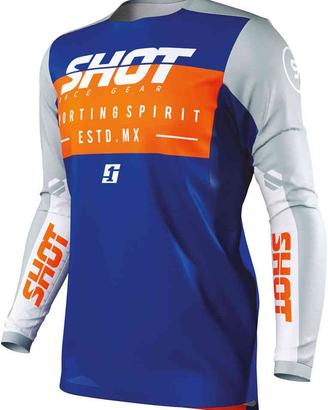 SHOT Maglia da cross SPIRIT NAVY Bianco/Blu/Aranci