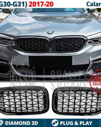 GRIGLIE per BMW Serie 5 G30 31 Nero Lucido Diamond