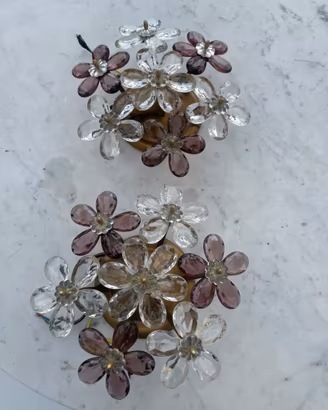 Coppia di appliques floreali Murano anni 70