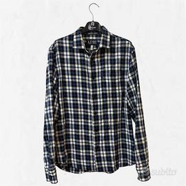 Camicia a quadri Armani Jeans blu e bianco,M