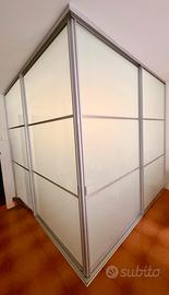 Pareti scorrevoli in alluminio e vetro