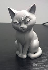 Gatto 3D in PLA Grigio – Statuina 9,5 cm