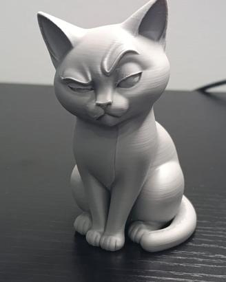 Gatto 3D in PLA Grigio – Statuina 9,5 cm