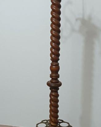 Appendiabiti in legno e ottone vintage
