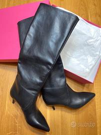 NUOVI STIVALI IN PELLE NERA N 41 "LIA DIVA"