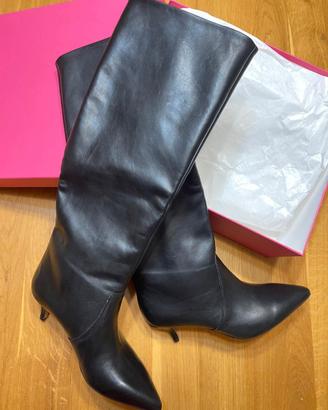 NUOVI STIVALI IN PELLE NERA N 41 "LIA DIVA"