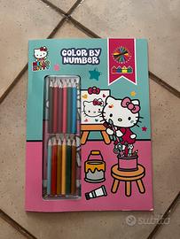 Libro da colorare Helli Kitty con numeri