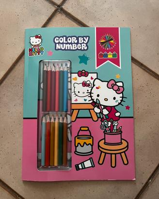 Libro da colorare Helli Kitty con numeri