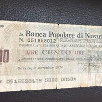 Assegno 1976 banca popolare di Novara