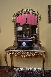 Console con specchiera stile Luigi XV Barocco