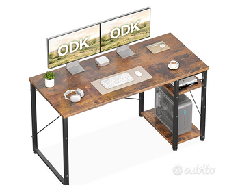 Scrivania ufficio con libreria in legno 120x48cm