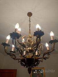 lampadario in bronzo