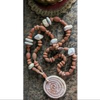 Collana etnica Maya terracotta con maxi pendente 