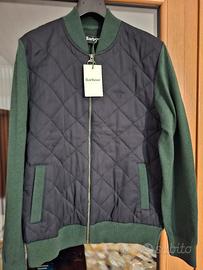 Cardigan / giacca Barbour in lana verde e inserto 