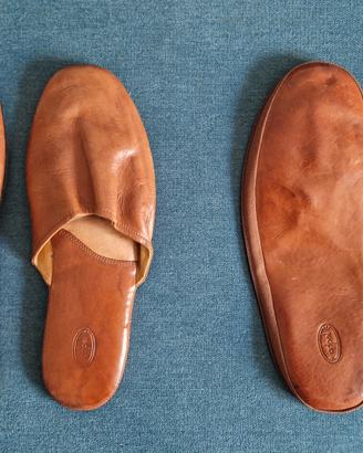 Pantofole da viaggio marroni in pelle Adpel tg. 43