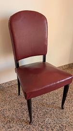 6 sedie rosse in ecopelle rossa