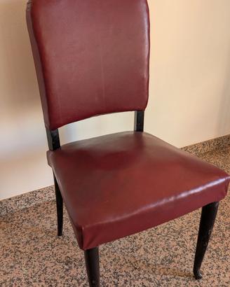 6 sedie rosse in ecopelle rossa