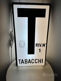 Insegna bifaccie anni 70’/80’ TABACCHI RIV N. 1
