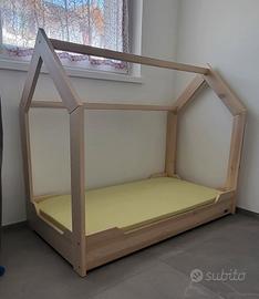 Letto Picci Liberty stile Montessori con materasso