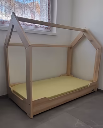 Letto Picci Liberty stile Montessori con materasso