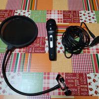 Microfono dinamico WEISRE M-6900 con cavo + filtro