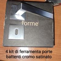 4 kit ferramenta satinata per porte battenti