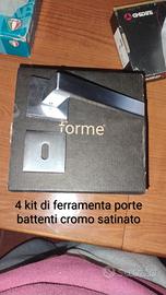 4 kit ferramenta satinata per porte battenti