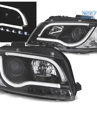 FARI AUDI A3 8P LUCE DIURNA A TUBO LED FONDO NERO