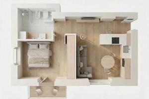 Attico ristrutturato con balcone