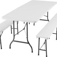 Set TAVOLO + 2 PANCHINE pieghevoli (TUTTO NUOVO)