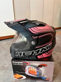 Casco Moto Enduro Motard NENKI Nero e Rosa TG M