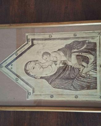 Quadro della Madonna con Bambino con cornice in le
