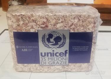 Banconote triturate Unicef