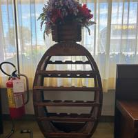 Porta bottiglie in Legno con rotelle