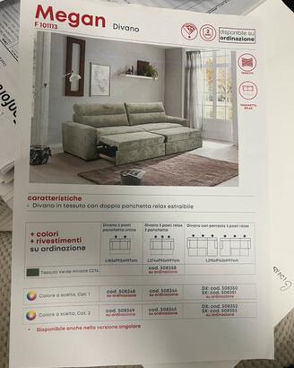 Divano letto megan tre posti cm275x96