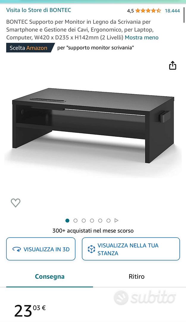 BONTEC Supporto per Monitor in Legno, da Scrivania con –