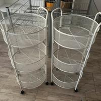 Carrellini binchi con ruote