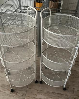 Carrellini binchi con ruote