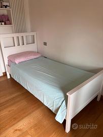 Letto e materasso singolo Ikea bianco 