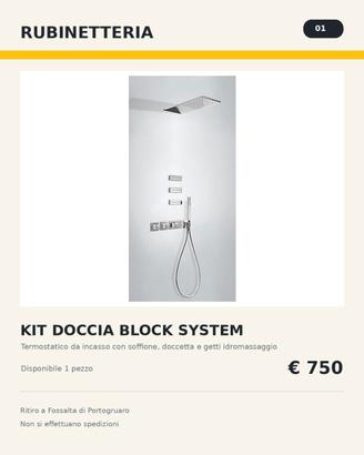 KIT DOCCIA TERMOSTATICO COMPLETO BLOCK SYSTEM