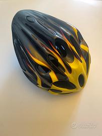 Casco bici ciclismo fiamme giallo nero regolabile