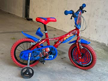 Bici Spider-Man 14” con rotelle (bimbi 3-5 anni)