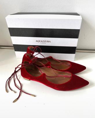 Ballerine velluto rosso Aquazzurra tg37,5