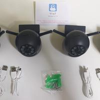 4 telecamere di sorveglianza wireless nere.