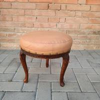 Pouf vintage anni '50 in legno 